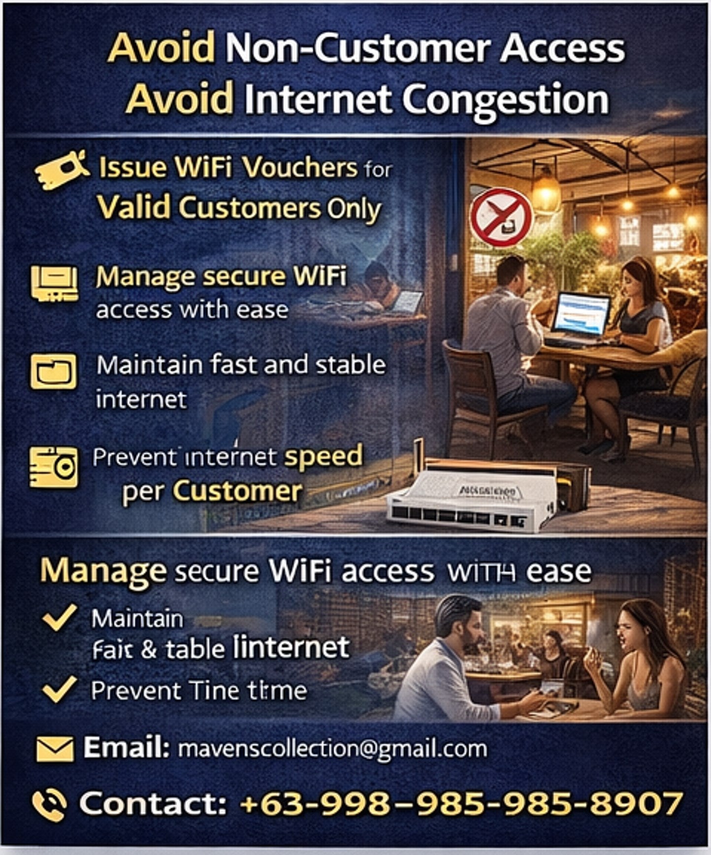 WiFi Voucher Solution for Hotel / Resort / Café / Restaurant