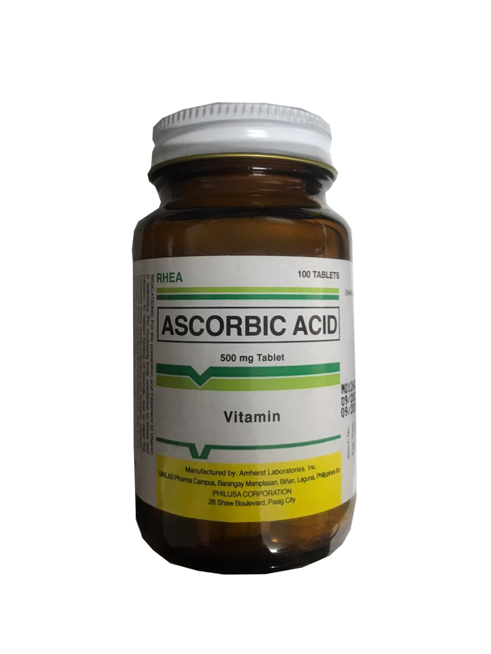 RHEA Ascorbic Acid 500mg 100 tablets 1 bottle