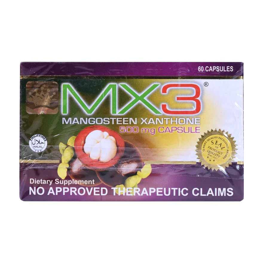 MX3 Mangosteen Xanthone 500mg Capsule 60 Capsules