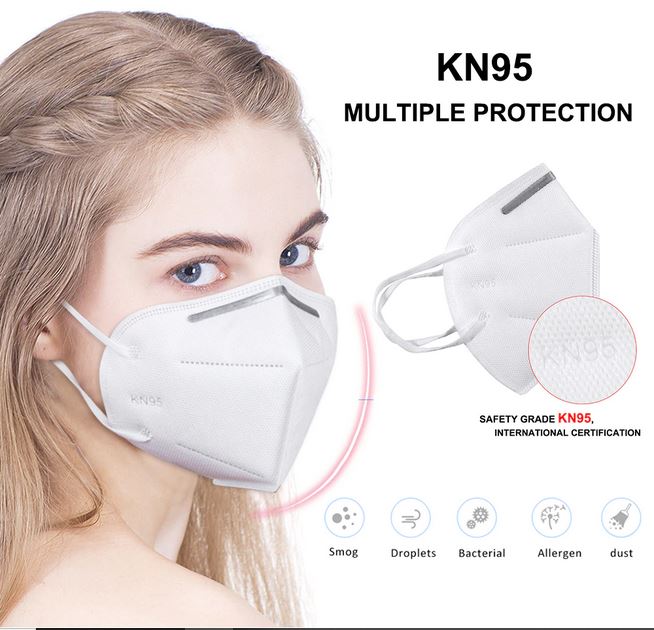 KN95 Protective Mouth Dust Face Mask Non-woven Anti-Pollution Anti-fog Anti-particles 1 pc