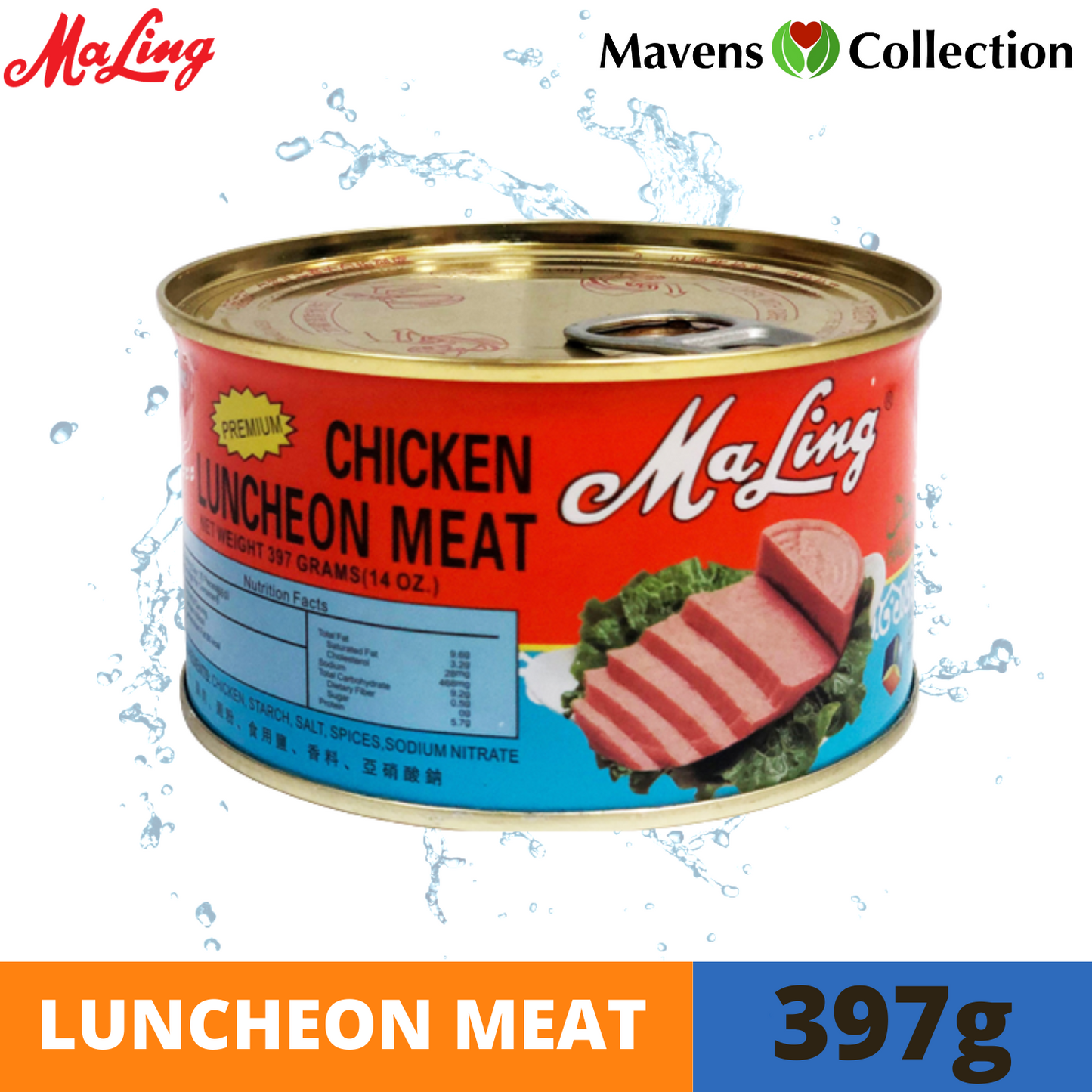 Ma Ling Chicken Luncheon Meat 397g Easy Open Can