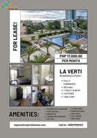 For Lease: Studio Type Condominium La Verti Residences PASAY Floor Area: 28.5 sqm