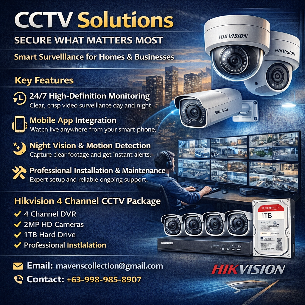 CCTV 4 Channel Analog 2MP 1TB HDD Security Solutions
