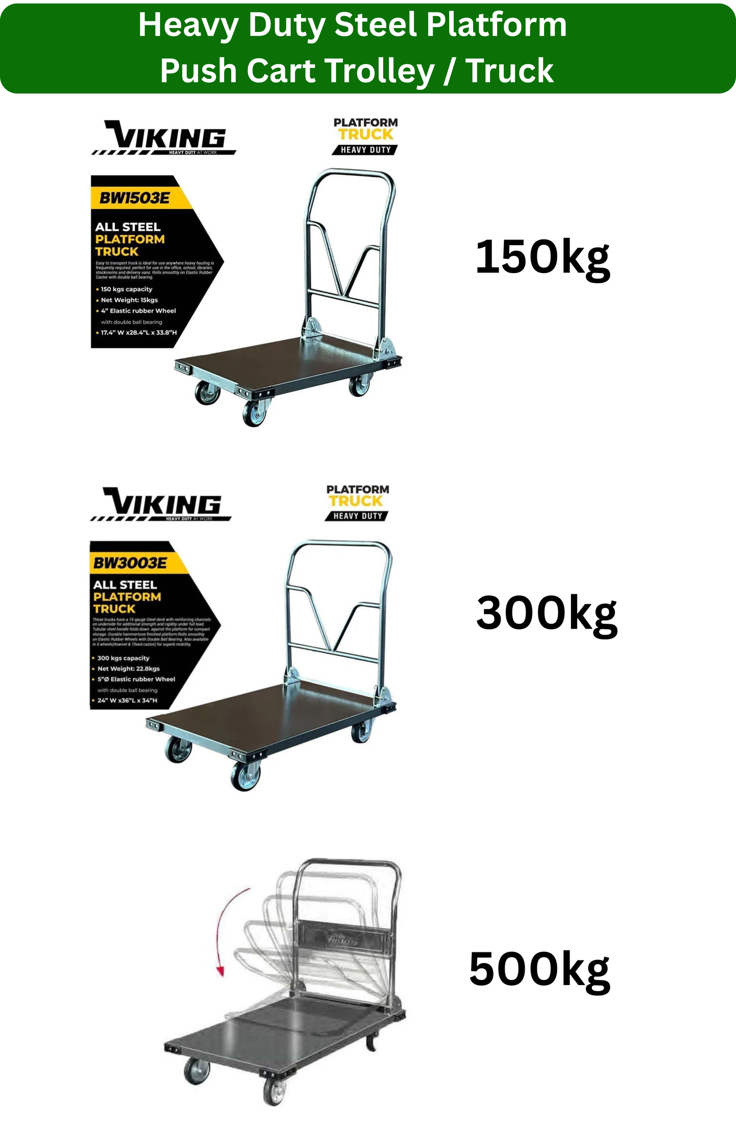 Heavy Duty Steel Platform  Push Cart Trolley / Truck
