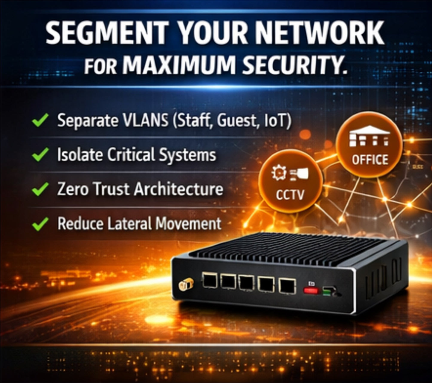 Enterprise-Grade Cybersecurity Firewall & Router (Powered by OPNsense)