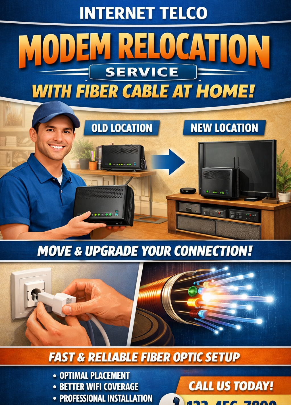 Internet Fiber Modem at Home Relocation Services