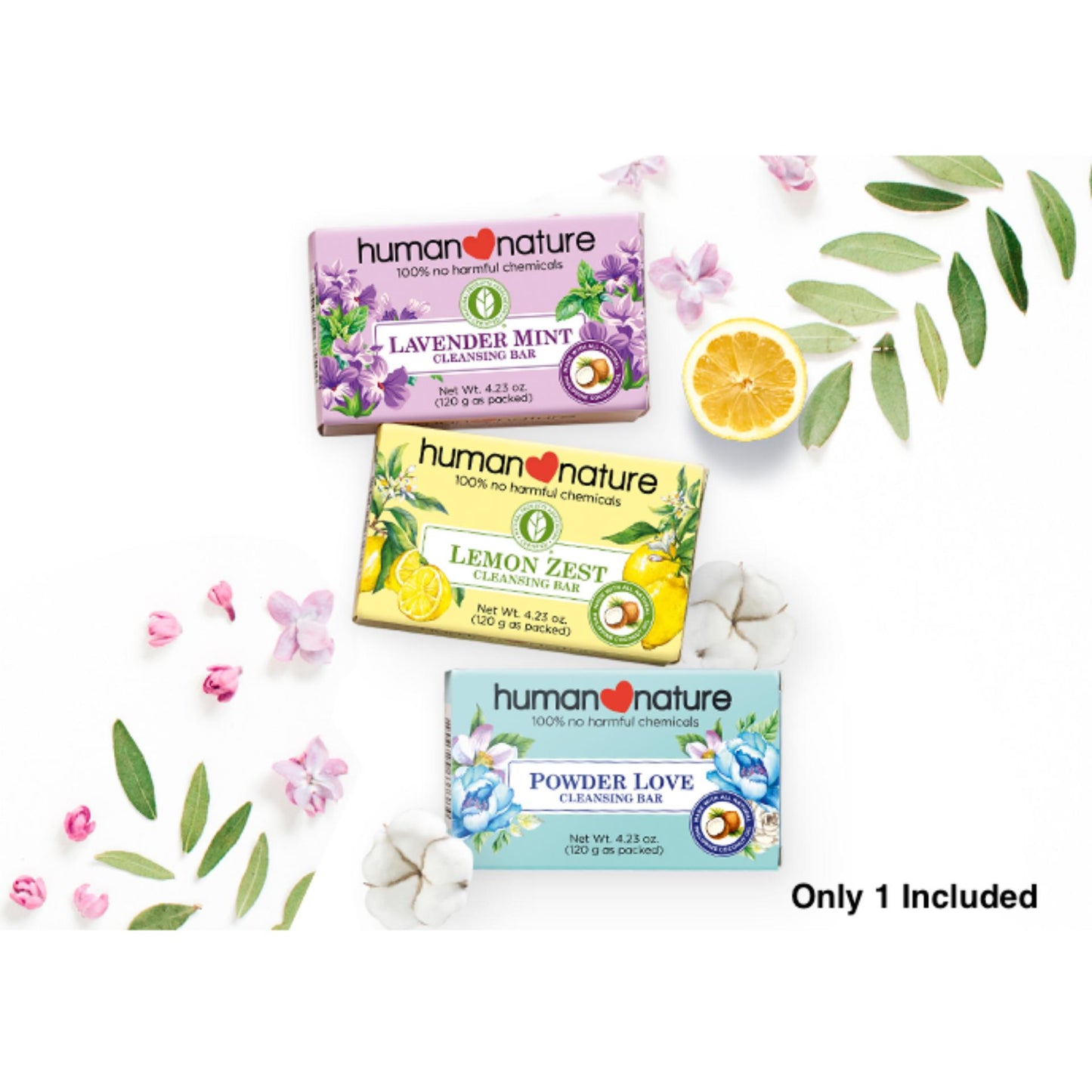 Human Heart Nature 120g Scented Cleansing Bar Soap LAVENDER MINT Body Care Cleansing 120g