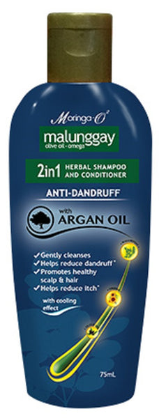 MoringaO2 Malunggay 2in1 AntiDandruff Shampoo and Conditioner with Argan Oil 75ml