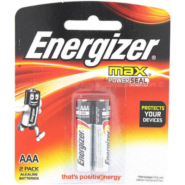 Energizer AAA Alkaline Batteries 2pcs