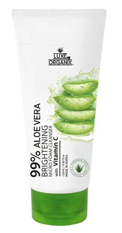 LUXE ORGANIX 99 Aloe Vera Brightening Micro Foam Cleanser with Vitamin C 120ml