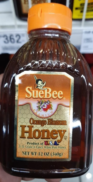 SueBee Orange Blossom Honey US Grade A Fancy White Pure Honey Net Wt 12oz 340g