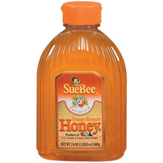 SueBee Orange Blossom Honey US Grade A Fancy Pure Honey Net Wt 24oz 1lb 8oz 680g