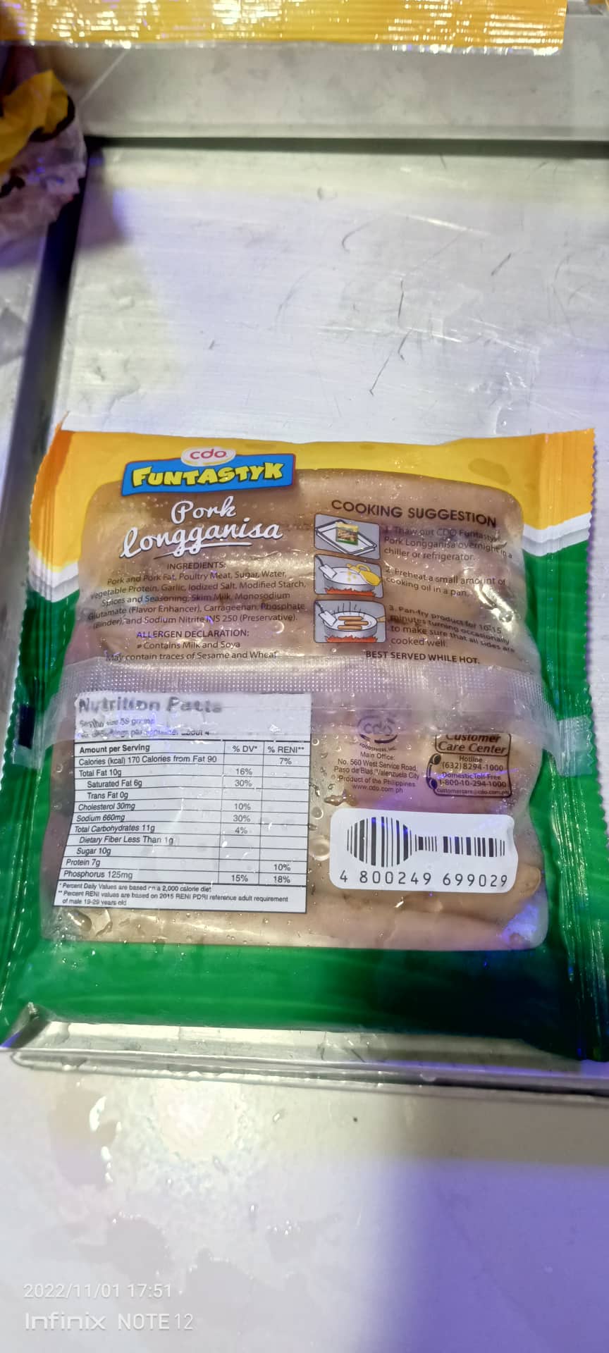 CDO Funtastyk Pork Longganisa 440g