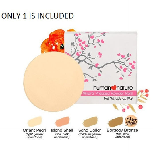 Human Heart Nature Pressed Powder REFILL Sand Dollar 9g Mineral Makeup 9g