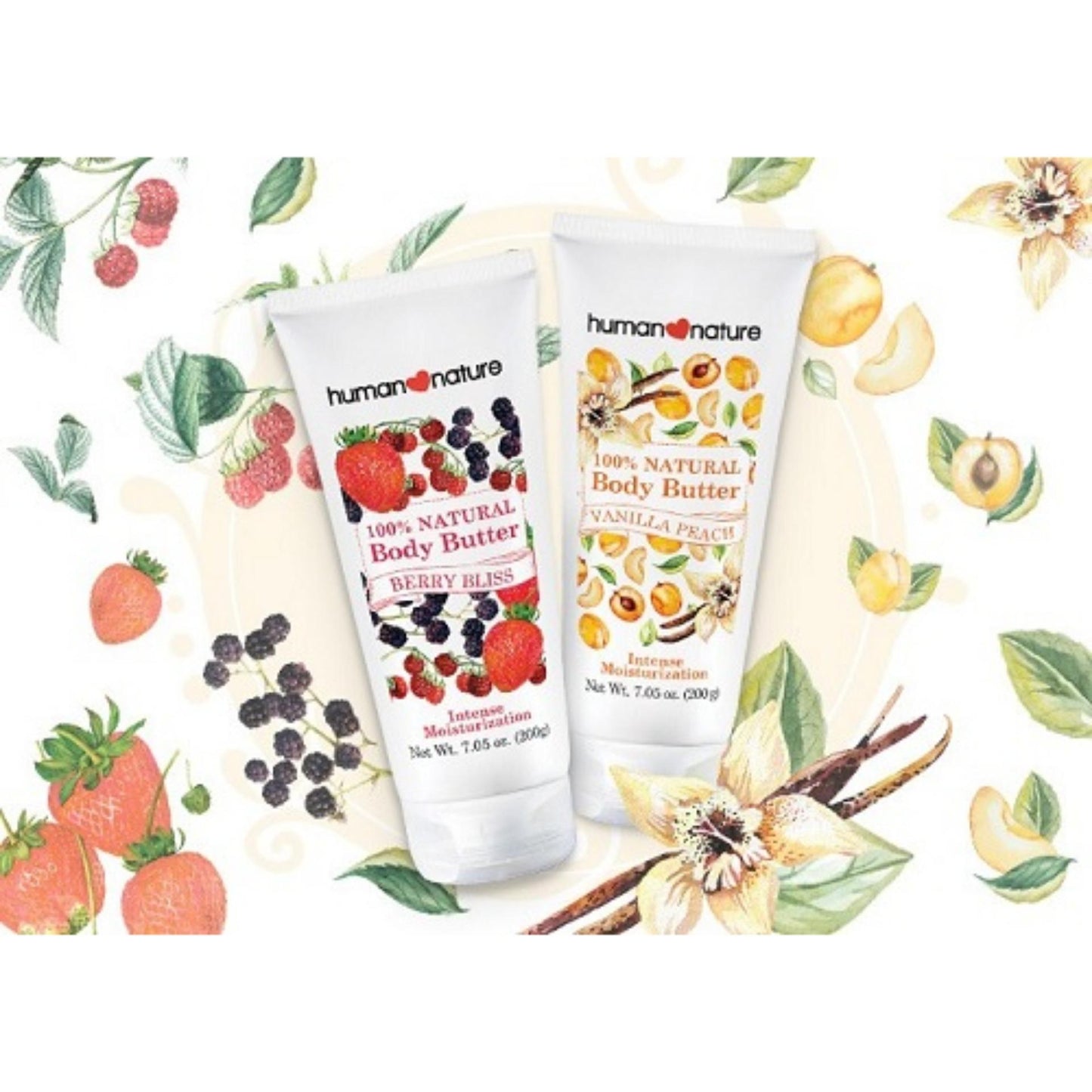Human Heart Nature 200g 100 Natural Body Butter BERRY BLISS Body Care Cleansing 200g