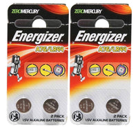 Energizer A76 LR44 15v Alkaline Button Batteries Zero Mercury 4pcs 2 packs