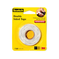 Scotch Double Sided Tape White 12mm x 10m 1 Roll