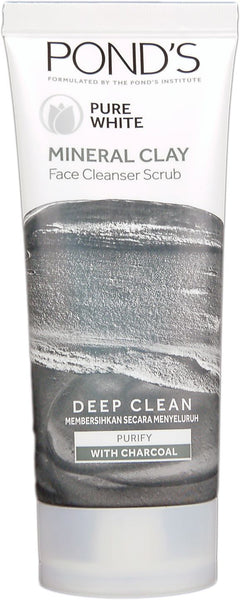 Ponds Pure White Face Cleanser Scrub Purify with Charcoal 90g