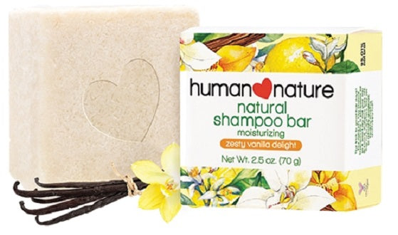 Human Heart Nature Natural Shampoo Bar 70g Moisturizing Zesty Vanilla Delight