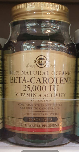 Solgar BetaCarotene 25000 IU Vitamin A Activity 60 softgels