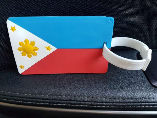 Philippine Flag Luggage Bag Tag Flexible Silcone Rubber Emboss 4 2 pcs