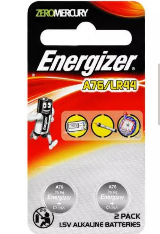 Energizer A76 LR44 Alkaline Button Battery 15V Watch 2pcs 1 pack