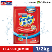 Purefoods Tender Juicy Hotdogs Classic Jumbo 1/2kg 8pcs
