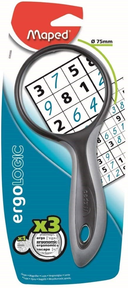 Maped Ergologic 3X Magnifying Glass Assorted Colors 75mm