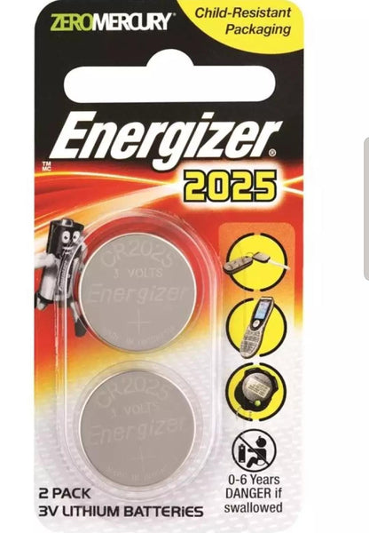 Energizer CR2025 3V Lithium Coin Batteries Zero Mercury 2 pcs 1 pack