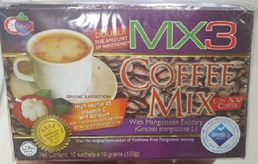 MX3 Coffee Mix with Mangosteen Exocarp 10 sachets by 10g 100g