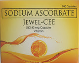 Jewel-Cee Sodium Ascorbate 562.43mg 100 Capsules 1 box Vitamin C FDA Approved