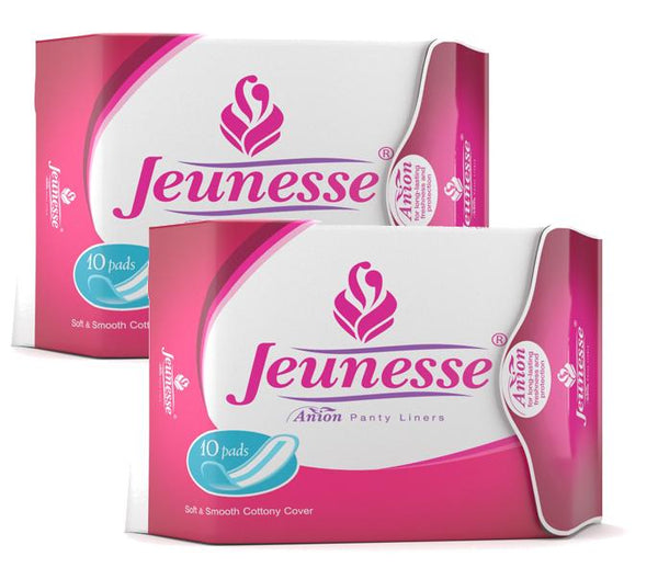 Jeunesse Anion Panty Liners 155cm Soft and Smooth Cottony Cover 2 packs x 10 pads