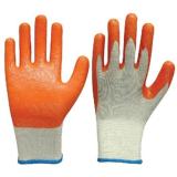 Cotton Knitted Glove with Orange Rubber Construction Glove Heavy Duty Good Quality 1 pair
