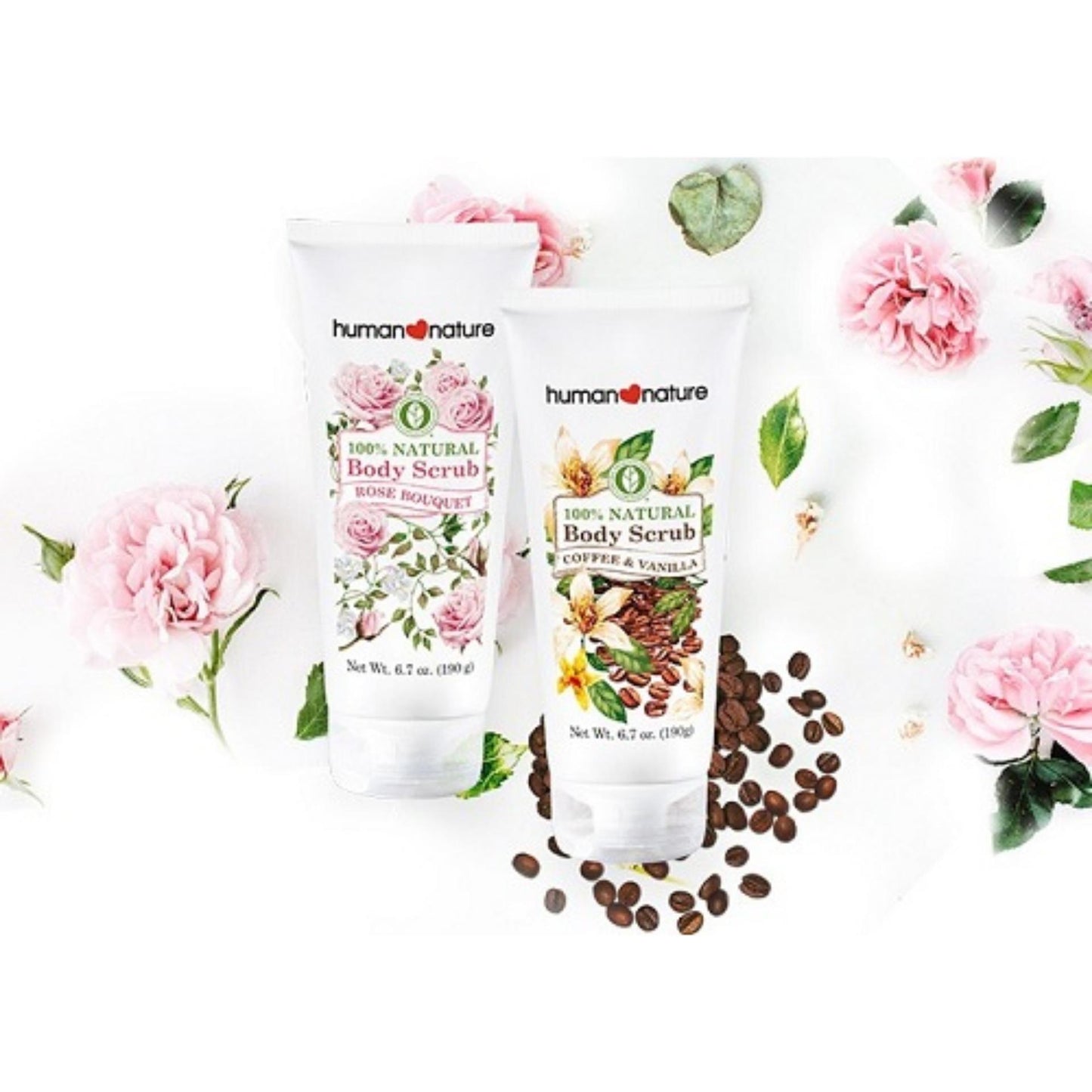 Human Heart Nature 190g Natural Coffee Body Scrub Body Care Cleansing 190g