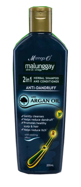 MoringaO2 Malunggay 2in1 AntiDandruff Shampoo and Conditioner with Argan Oil 200ml
