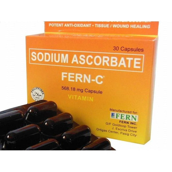 Fern-C Non-Acidic Vitamin C Sodium Ascorbate 568mg 30 capsules 1 box